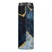 Navy Blue & Gold Foil Agate Mother of the Bride Thermal Tumbler (Back)