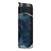 Navy Blue & Gold Foil Agate Mother of the Bride Thermal Tumbler (Rotated Right)