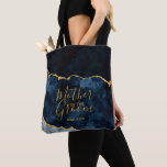 Navy Blue & Gold Foil Agate Mother of the Groom Tote Bag<br><div class="desc">Navy Blue & Gold Foil Watercolor Marble Agate Gilded Geode Design,  with Modern and Script fonts. Trendy and Chic Wedding Mother of the Groom Tote Bag! ~ Check my shop to see the entire wedding suite for this design!</div>