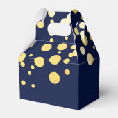 Navy Blue & Gold Foil Confetti Party Favor Boxes (Back Side)
