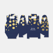 Navy Blue & Gold Foil Confetti Party Favor Boxes (Unfolded)
