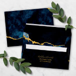 Navy Blue & Gold Foil Gilded Agate Marble Wedding Envelope<br><div class="desc">Navy Blue & Gold Foil Watercolor Marble Agate Gilded Geode Design,  with Modern and Script fonts. Trendy and Chic Wedding Envelopes! ~ Check my shop to see the entire wedding suite for this design!</div>