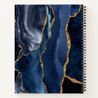 Navy Blue Gold Glitter Agate Geode Monogram