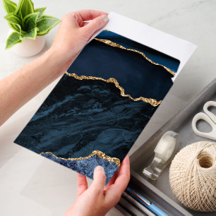 Navy Blue Gold Glitter Envelope Mailers