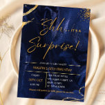 Navy Blue Gold Glitter Surprise 60th Birthday Invitation<br><div class="desc">Navy blue and gold glitters surprise 60th birthday party invitation. Elegant modern design featuring royal blue gradient background,  faux glitter gold and typography script font. Trendy invite card perfect for a stylish women's bday celebration. Printed Zazzle invitations or instant download digital printable template</div>