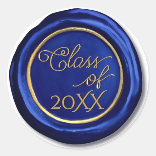  Navy Blue Gold Graduation Class Wax Seal Stickers