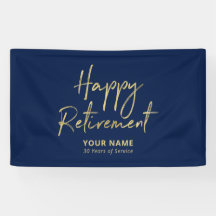 Navy Blue & Gold Happy Retirement Party
