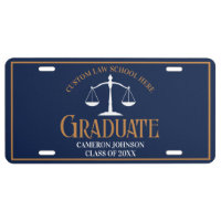 Navy Blue Gold Law School Graduate