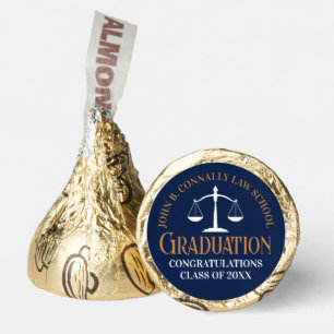 Navy Blue Gold Law School Graduation Party Hershey®'s Kisses®