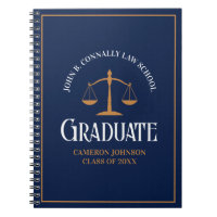 Navy Blue Gold Law School Personalized Graduation