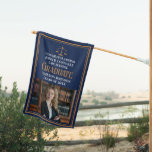 Navy Blue Gold Law School Photo Graduation Party House Flag