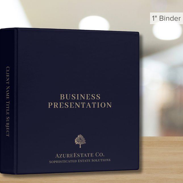 Navy Blue Gold Logo Presentation Binder (Creator Uploaded)