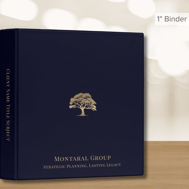 Navy Blue Gold Luxury Tree 3 Ring Binder (Creator Uploaded)