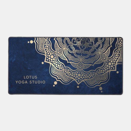  Navy Blue  Gold Mandala Luxury Reiki Yoga Studio Desk Mat