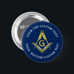 Navy Blue Gold Masonic Buttons | Freemason Pins<br><div class="desc">A classy navy blue and gold square and compass masonic button that you can personalize with your own name, lodge, etc. The design features a modern gold square and compass freemasonry symbol. If you chose to customize the design further, you will discover that you can easily switch out the square...</div>