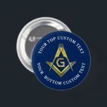Navy Blue Gold Masonic Buttons | Freemason Pins<br><div class="desc">A classy navy blue and gold square and compass masonic button that you can personalize with your own name, lodge, etc. The design features a modern gold square and compass freemasonry symbol. If you chose to customize the design further, you will discover that you can easily switch out the square...</div>