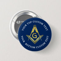 Navy Blue Gold Masonic Buttons | Freemason Pins