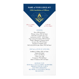 Navy Blue Gold Masonic Installation Template Cards