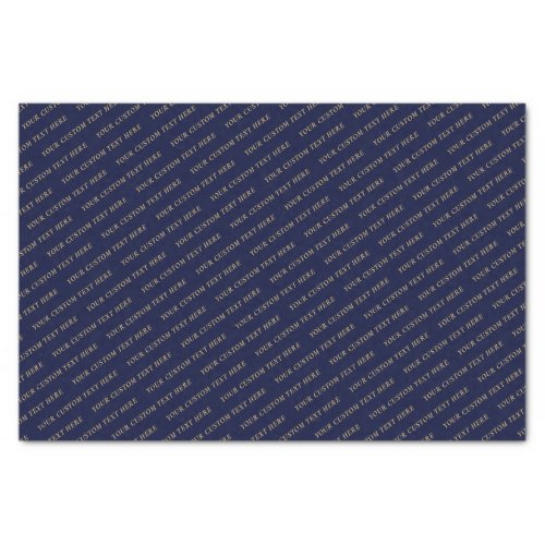 Navy Blue  Gold Minimal Custom Text Tissue Paper