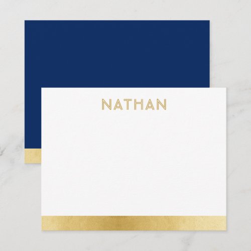 Navy Blue Gold Modern Bar Mitzvah Thank You Card