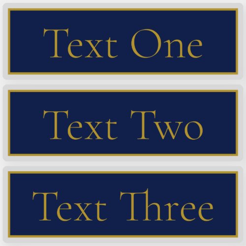Navy Blue  Gold Name Clear Transparent Sticker