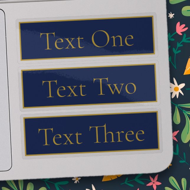 Navy Blue & Gold Name Clear Transparent Sticker (Creator Uploaded)