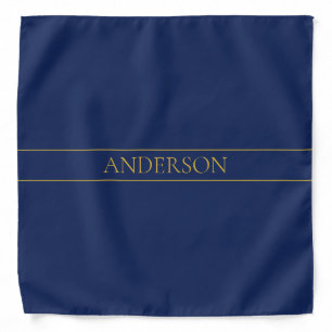 Navy Blue & Gold Name Surname or Business  Bandana