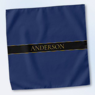 Navy Blue & Gold Name Surname or Business Bandana