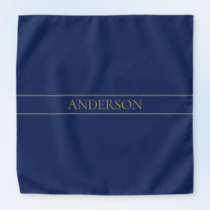 Navy Blue & Gold Name Surname or Business Bandana