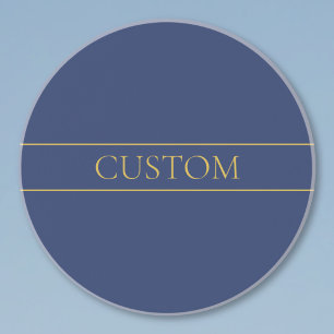 Navy Blue & Gold Name Surname or Business Coaster