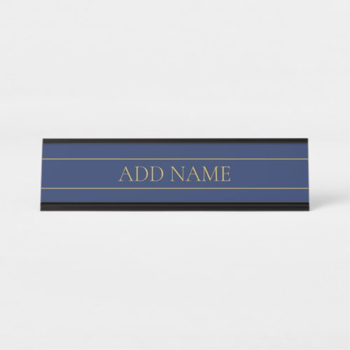 Navy Blue  Gold Name Surname or Business  Desk Name Plate