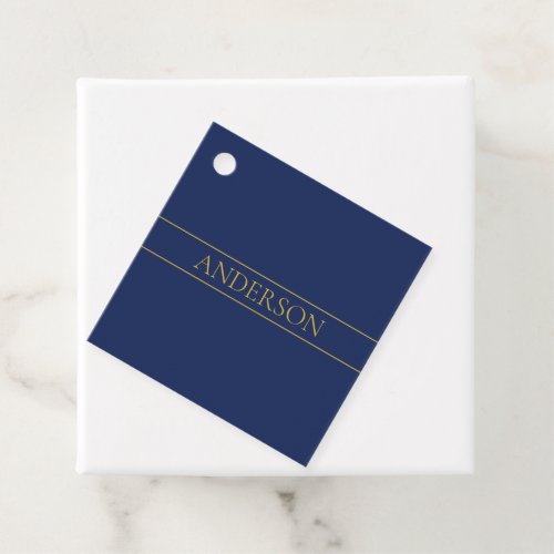 Navy Blue  Gold Name Surname or Business  Favor Tags