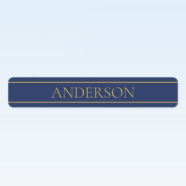 Navy Blue & Gold Name Surname or Business Iron-on Labels (Creator Uploaded)