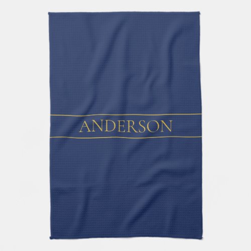 Navy Blue  Gold Name Surname or Business  Kitchen Towel
