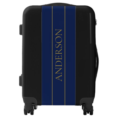 Navy Blue  Gold Name Surname or Business  Luggage