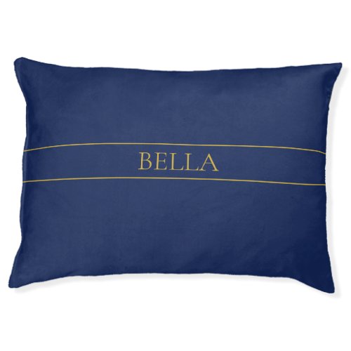 Navy Blue  Gold Name Surname or Business  Pet Bed