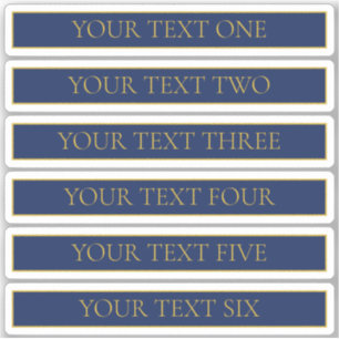 Navy Blue & Gold Name Surname or Business Sticker