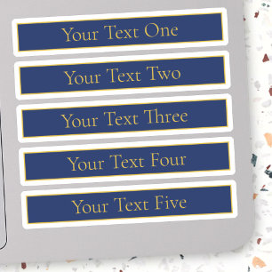 Navy Blue & Gold Name Surname or Business Sticker