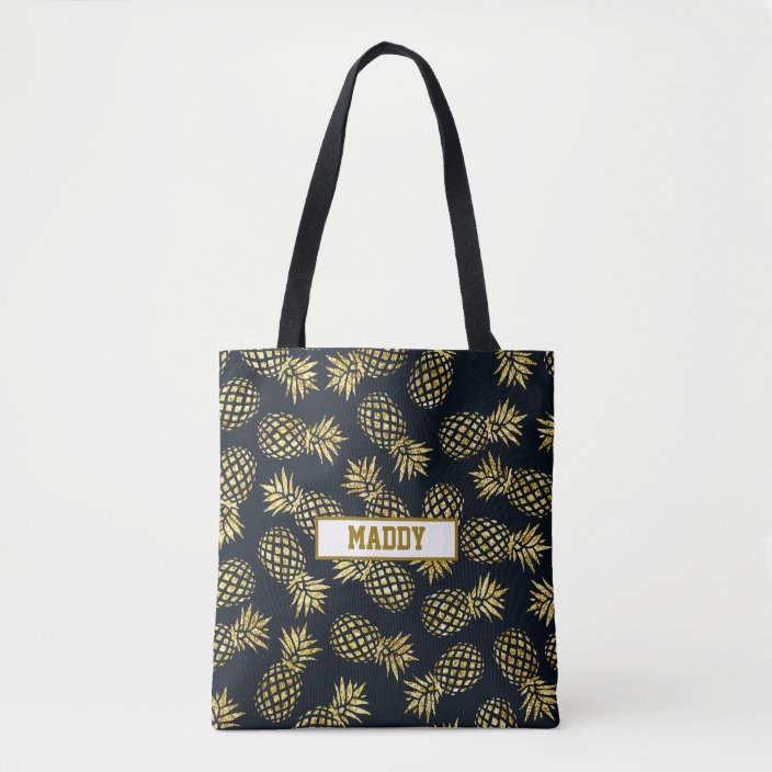 navy and gold bag