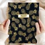 Navy Blue Gold Pineapple Personalized Yearly Planner<br><div class="desc">Stay organized and stylish with this navy blue and gold pineapple personalized yearly planner. Perfect for women who appreciate elegant and unique designs, this planner combines luxury with practicality. The chic navy and gold pineapple artwork adds a touch of sophistication to your daily scheduling. Personalize it with your name for...</div>
