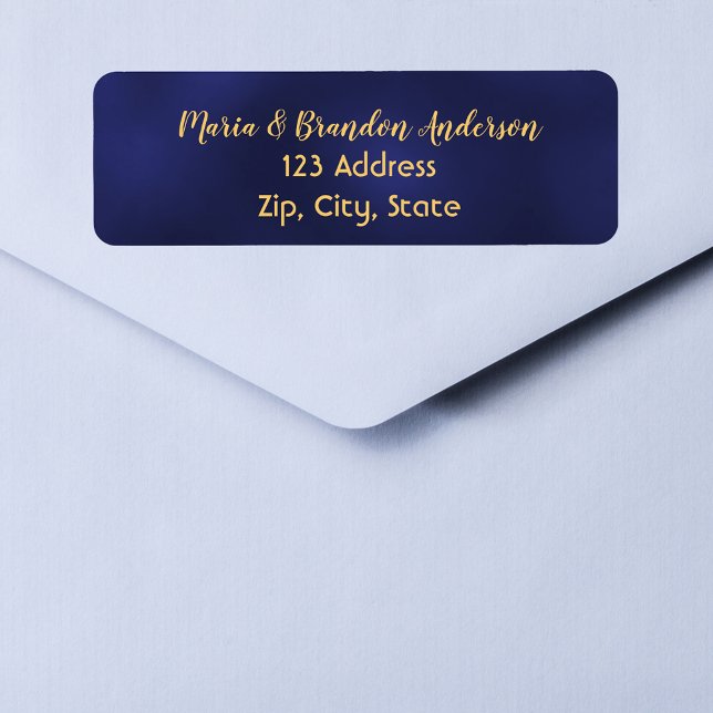 Navy blue gold return address label (Creator Uploaded)