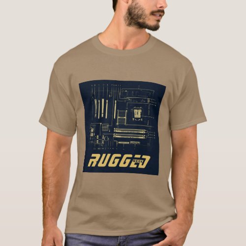 navy blue gold Rugged Geek  Circuit Board  Tech T_Shirt