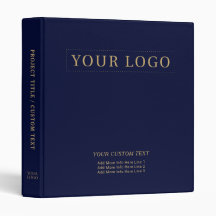 Navy Blue & Gold Simple Business Logo Promotional