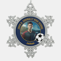 Navy Blue Gold Soccer Player Photo High School