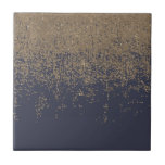 Navy Blue Gold Sparkly Glitter Ombre Ceramic Tile<br><div class="desc">This elegant and modern navy blue and faux sparkly glitter ombre is perfect for the trendy and stylish woman. Its fashionable and chic print is great for many gifts and occasions. Enjoy this abstract and fabulous design for your next purchase; for yourself,  your friends,  or your family.</div>