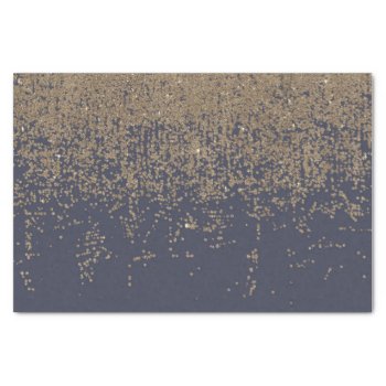 Navy Blue Gold Sparkly Glitter Ombre Tissue Paper by BlackStrawberry_Co at Zazzle