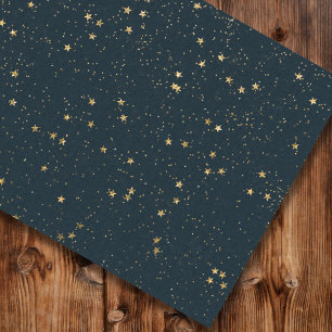 Navy Blue & Gold Stars Christmas Tissue Paper