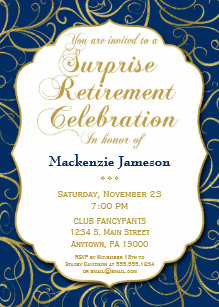 surprise retirement invitations zazzle
