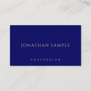 Navy Blue Gold Template Minimalist Modern Elegant Business Card