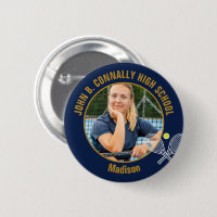 Navy Blue Gold Tennis Player Photo High School